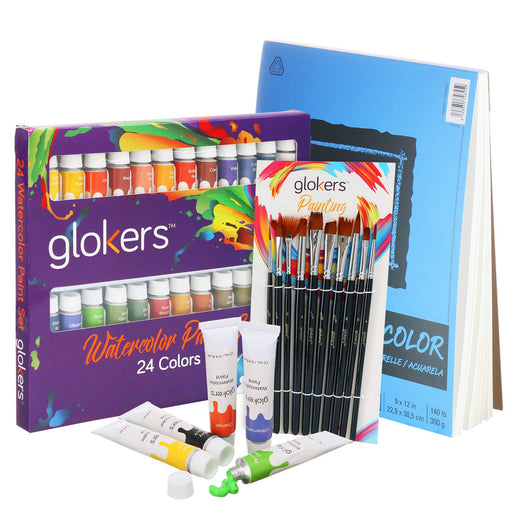 Watercolor Paint Set - 24 Metal Tubes/Colors and Canson Watercolor XL Book