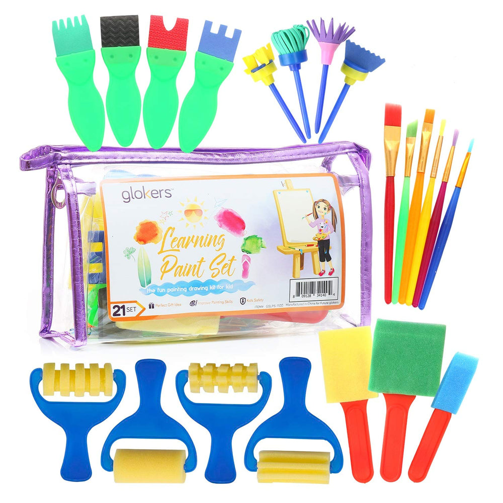 Painting Tools For Kids, 21 Pcs Of Fun Paint Brushes For Toddlers