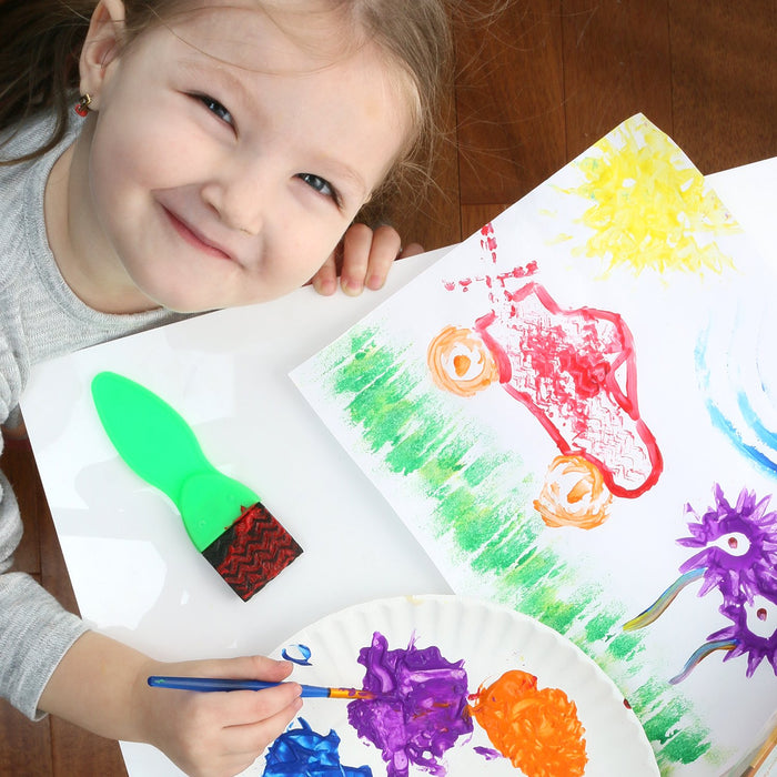 Glokers Early Learning Kids Paint Set, 21 Piece Mini Flower Sponge Pai