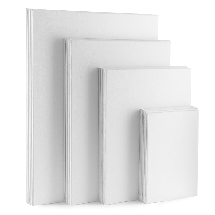 Glokers Paint Canvas Panels Set - 24 Primed Art Canvases for Painting -  11x14, 9x12, 8x10, 5x7 - White Cotton Blank Canvas Boards (Great for Wet or  Dry Media, Acrylic, Oil, Gouache