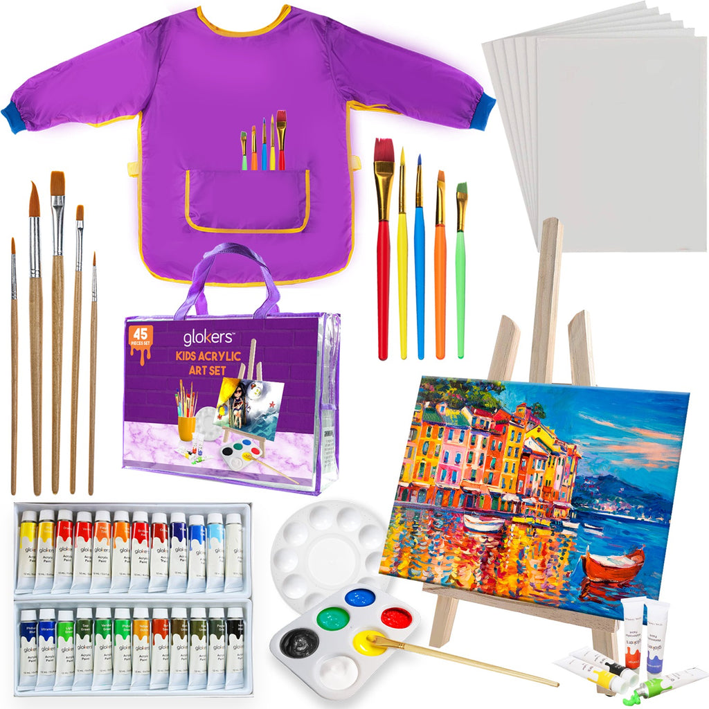 Kids Painting Set - All Inclusive Acrylic Painting Supplies for