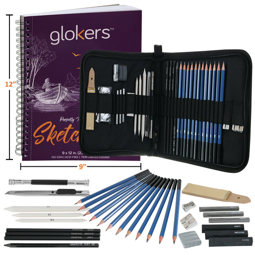 Glokers Kids Acrylic Painting Supplies Set Includes 45 Pieces
