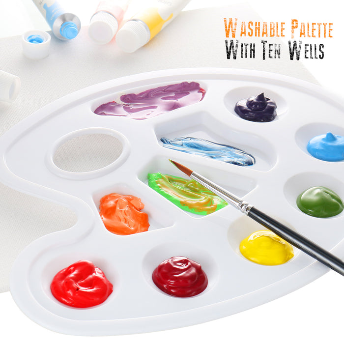 U S Art Supply Plastic 10-Well Artist Painting Palette Pack of 3