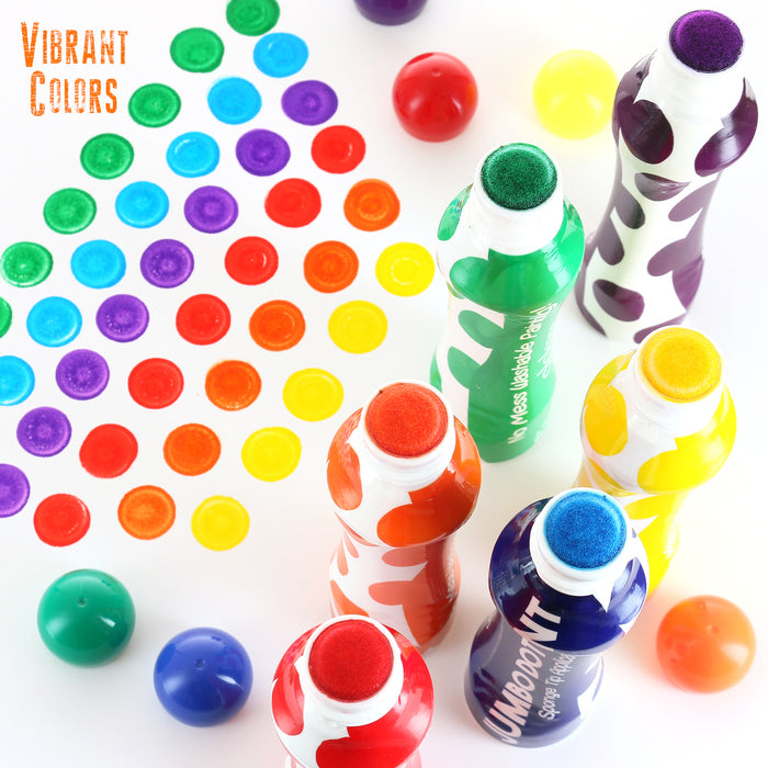 Jumbo Washable Dot Paint Markers and Coloring Book - 6 Colors
