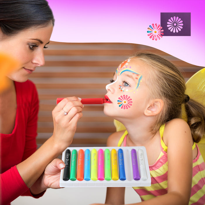 Paint Markers Face Painting Kit for Kids Washable Body Markers 12 Colors  Face Paint Crayons Kids Face Painting Kit Non Toxic Crayons Bulk Art Kits  for