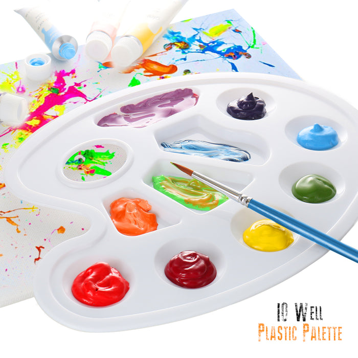 Acrylic Paint Set - 24 Colors & 3 Paint Brushes, Paint Palette