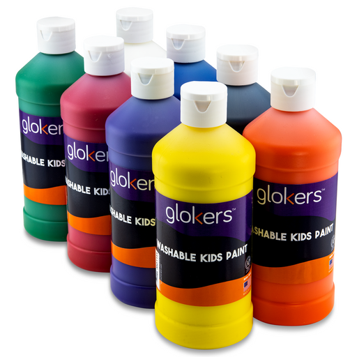 Washable Paint for Kids, 6 Color Tempera Paint, 8 Ounce Bottles Washable  Finger Paint, by Glokers