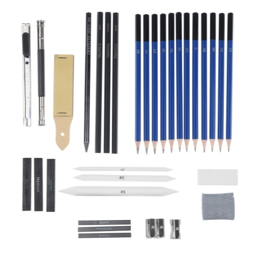 26/32pcs/Set Professional Drawing Sketch Pencil Kit Including Sketch  Pencils Graphite & Charcoal Pencils Sticks Erasers Sharpeners with Carrying  Bag for Art Supplies Students